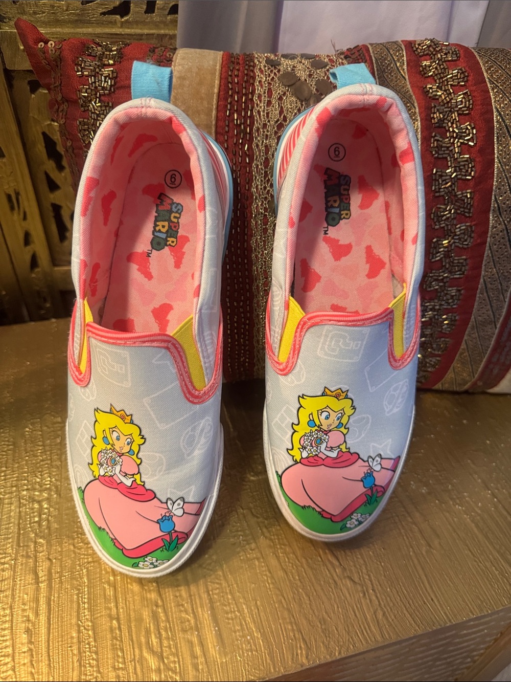 Girls' Princess Slip-On Sneakers - Pink, Light Blue